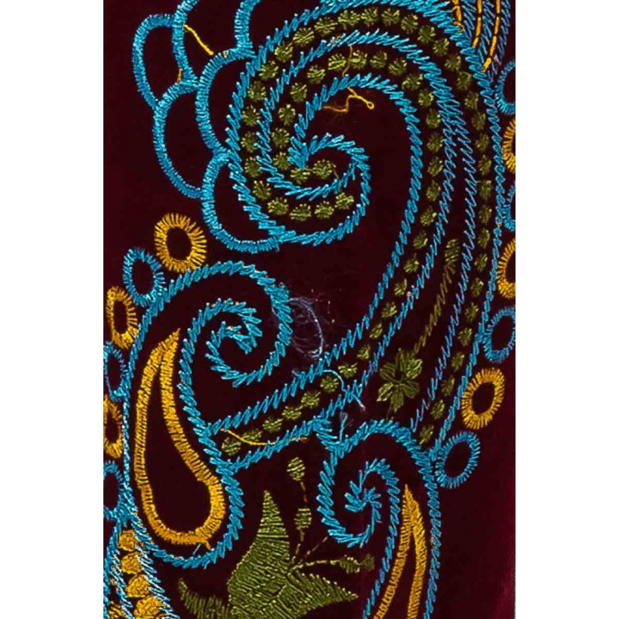 Women's Maroon Viscose Embroidered Tights. MVC-19